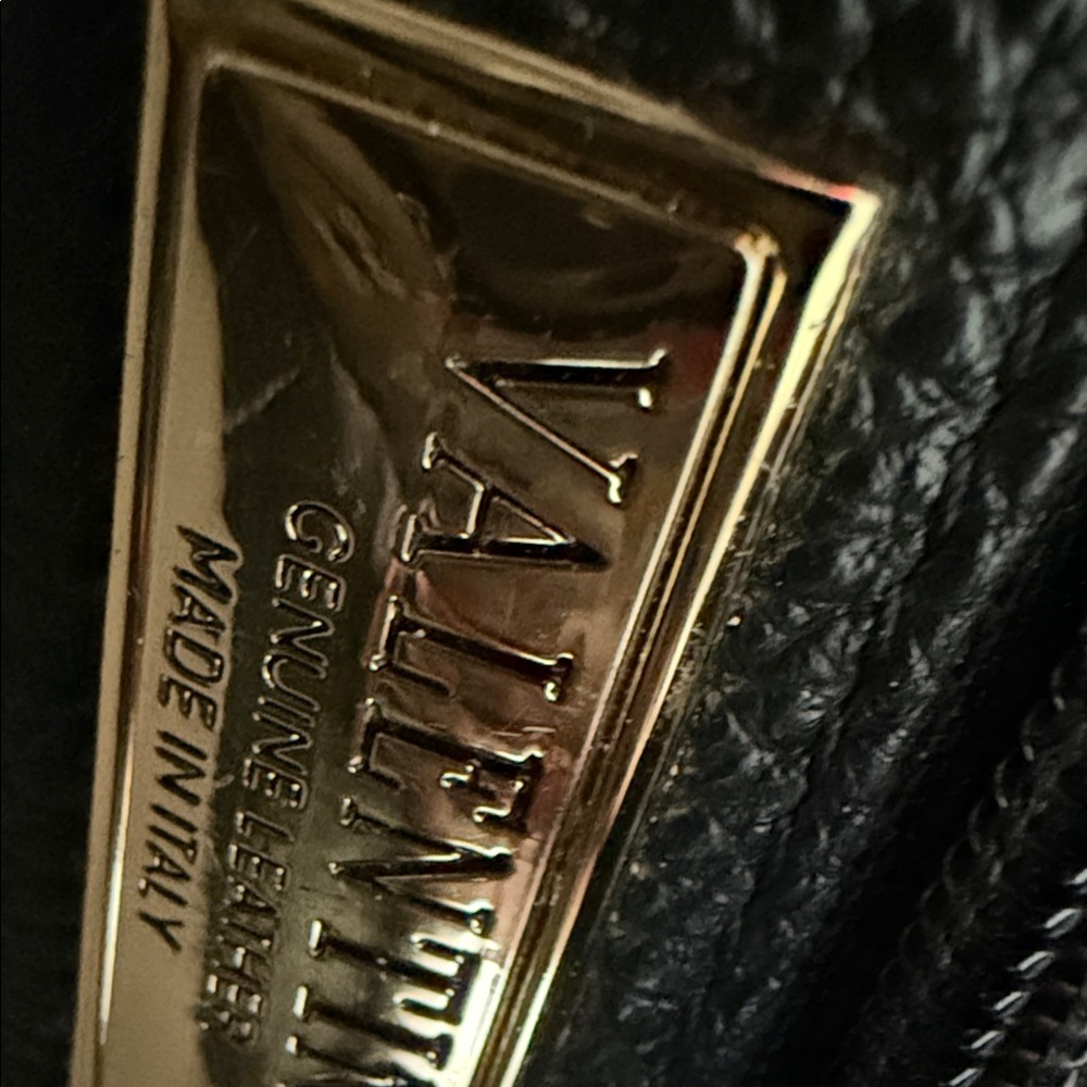 Valentina Black Leather Crossbody with Tan Strap - Picture 7 of 9